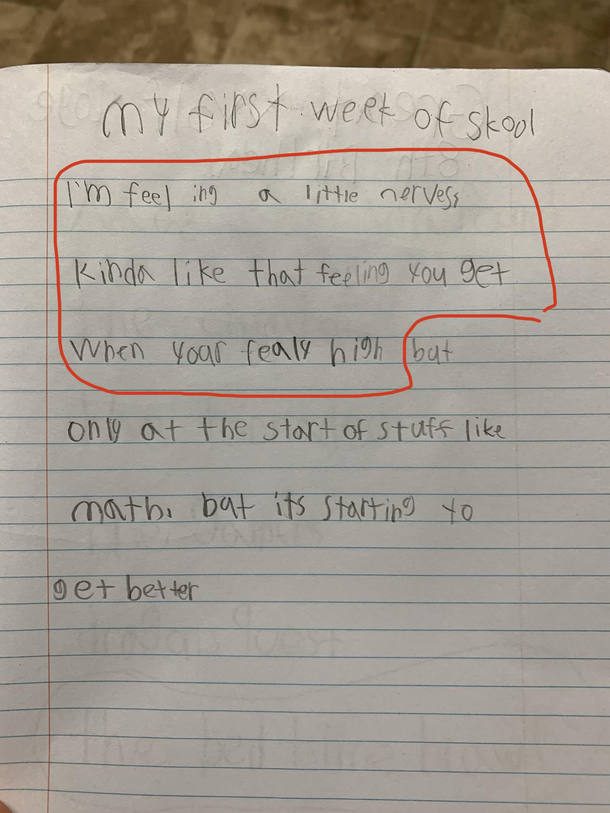 Going through my rd graders folder