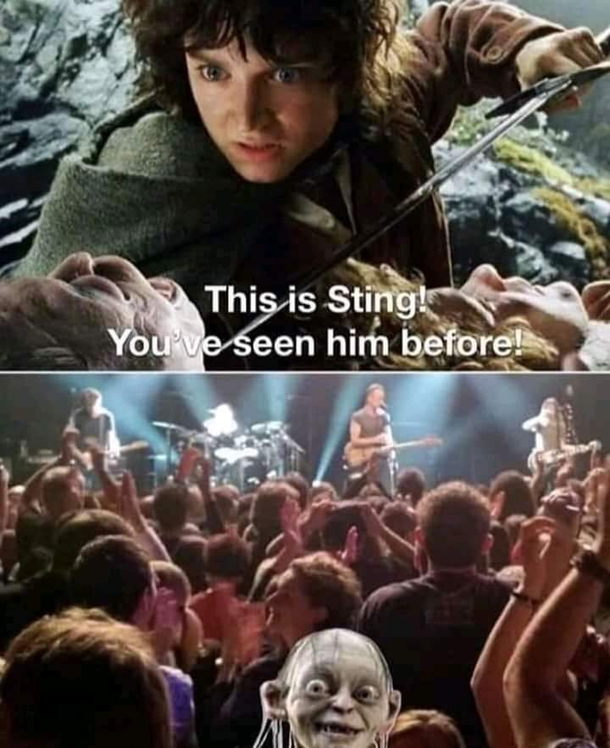 Golum hates sting hates it