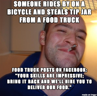 Good Guy Food Truck turning a negative into a positive