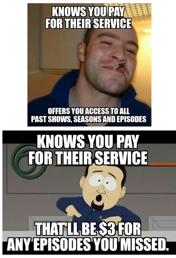 Good Guy HBO vs Scumbag Cable Company