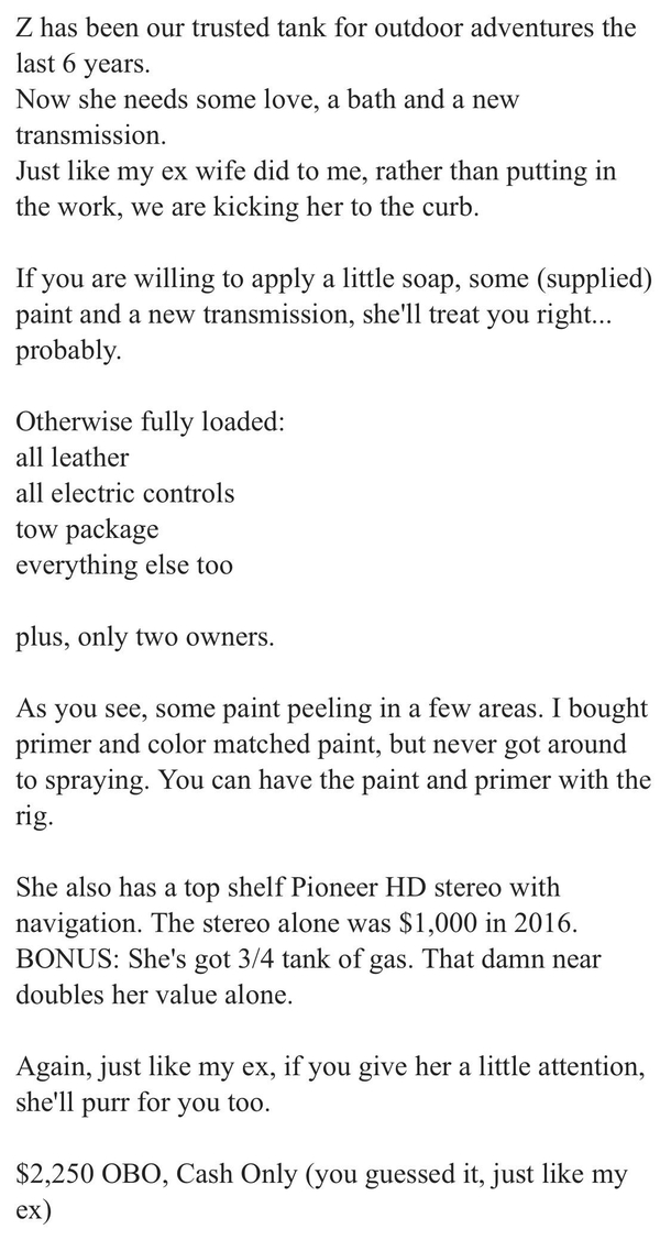 Good ole Craigslist truck for sale