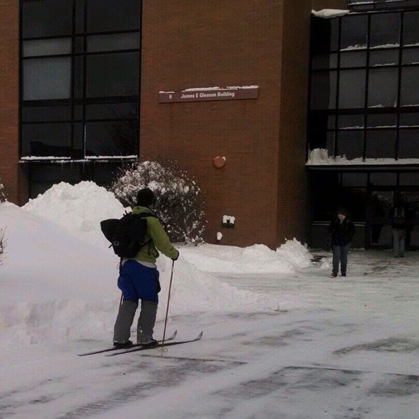 Good way to get to class in upstate New York today
