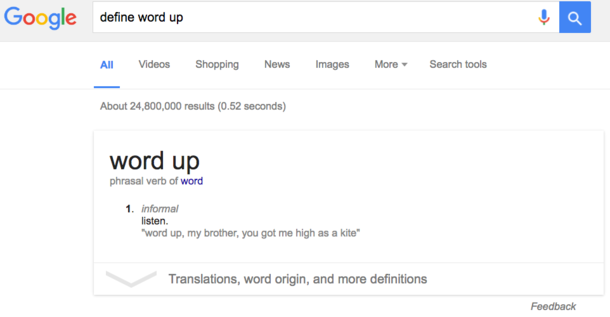 Google is down with the lingo