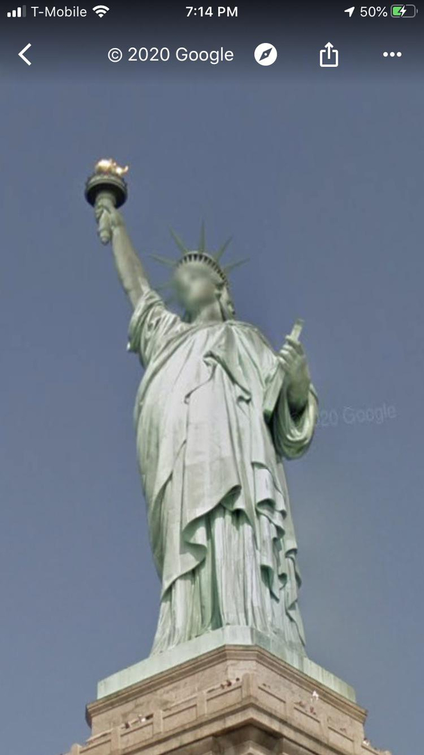 Google Maps takes personal privacy so seriously they even blurred the Statue of Libertys face