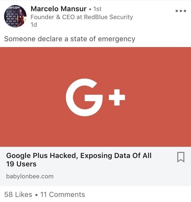 Google plus hacked