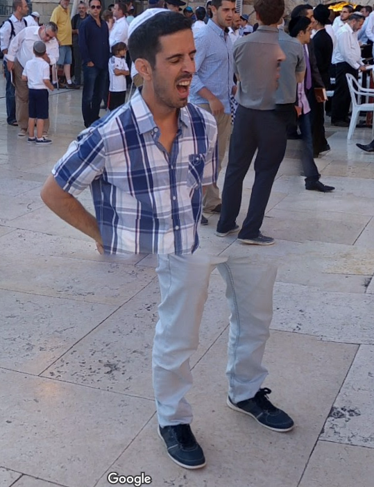 Google street view photo cuts guy in half He looks like he feels it