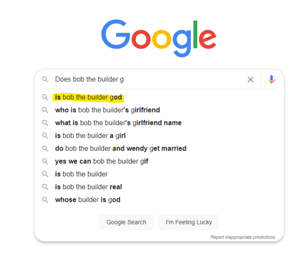 Google suggestions strikes again