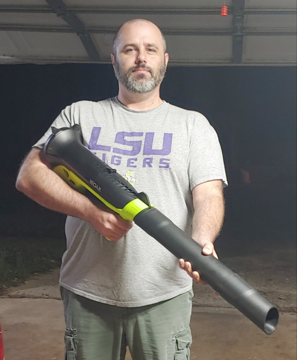 Got a leaf blower for Xmas But I like to pretend its a futuristic railgun