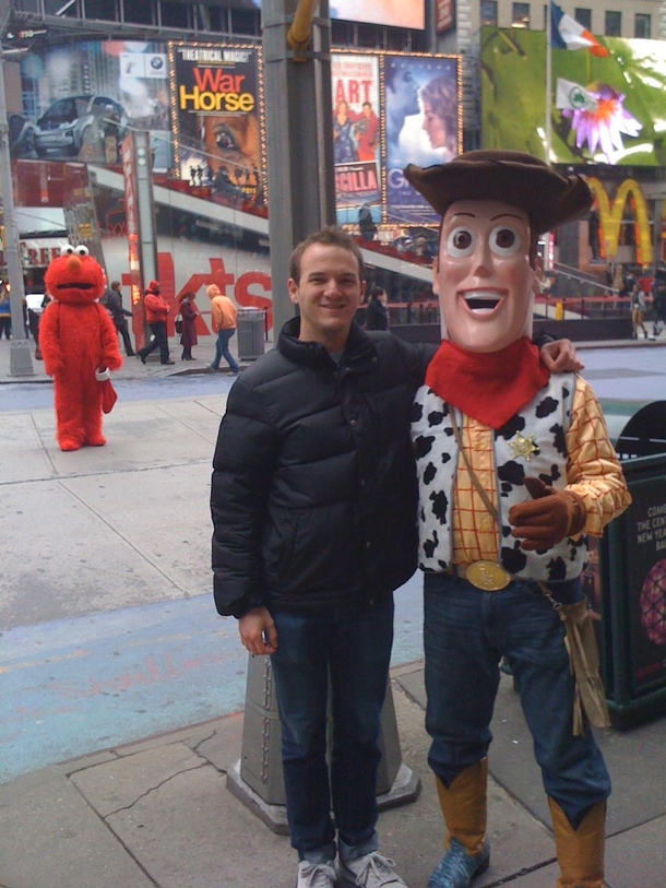 Got a picture with Woody in Times Square