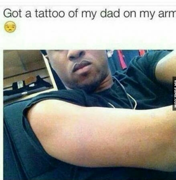 Got a tattoo of his Dad