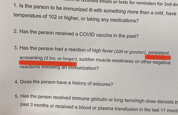 Got my first round of vaccinations today Not gonna lie I found this a little disconcerting