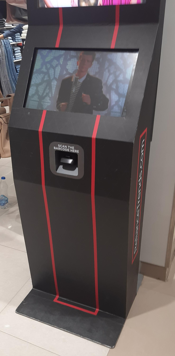Got rickrolled in a retail shop of all places