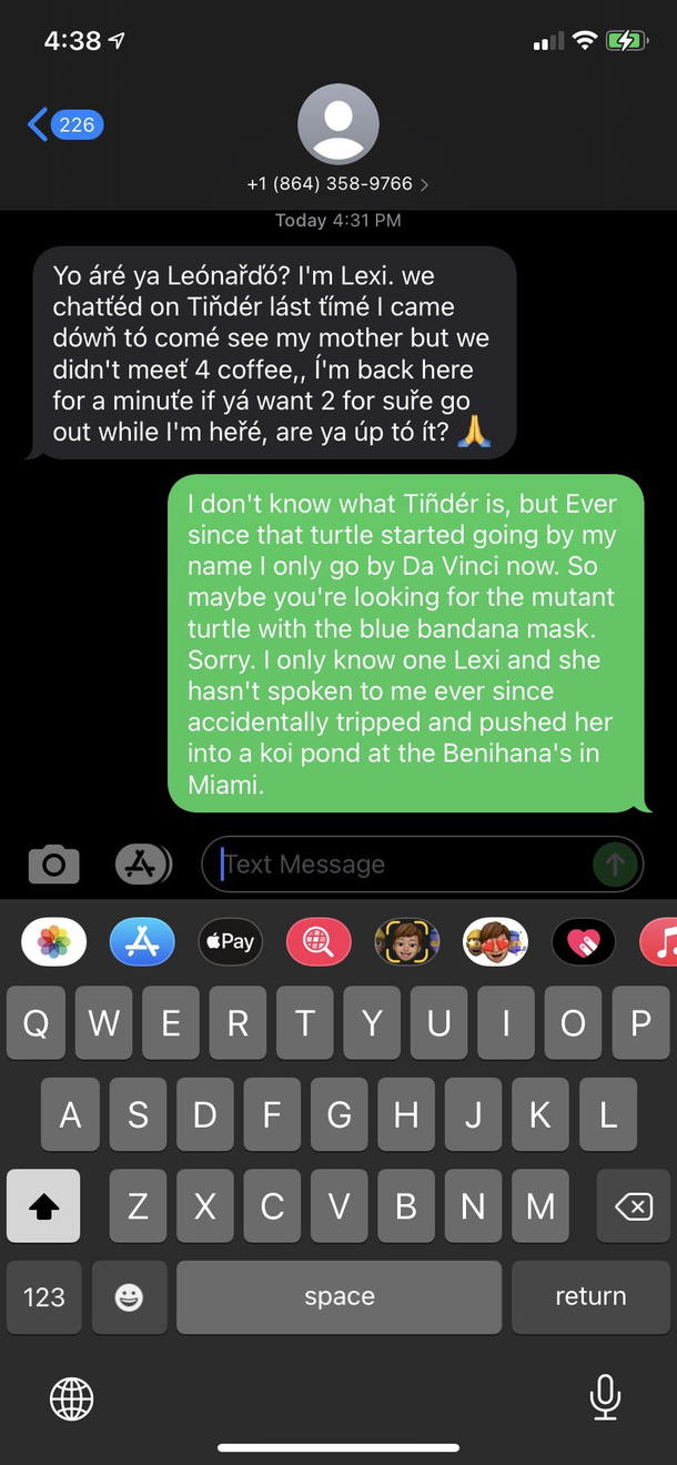 Got sent a random message replied in the best possible way