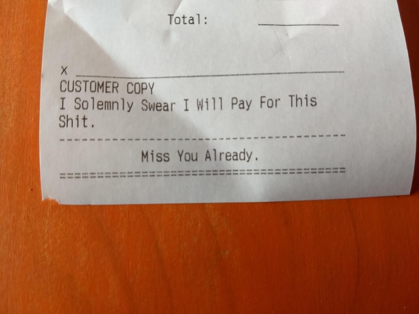 Got this on the bottom of a receipt today