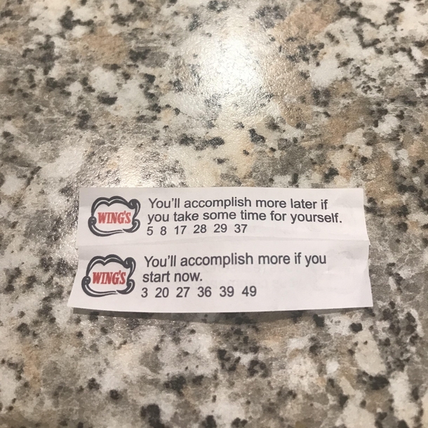 Got two fortunes in my cookie Ive never been more conflicted in my life