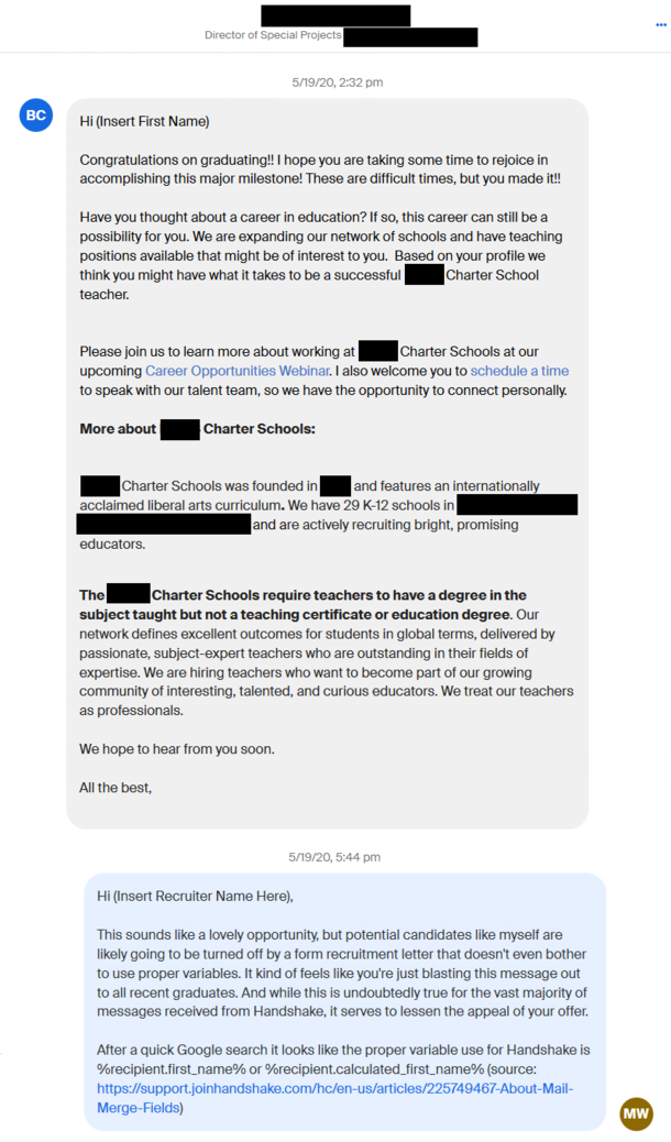 Graduation season mass emails can be difficult