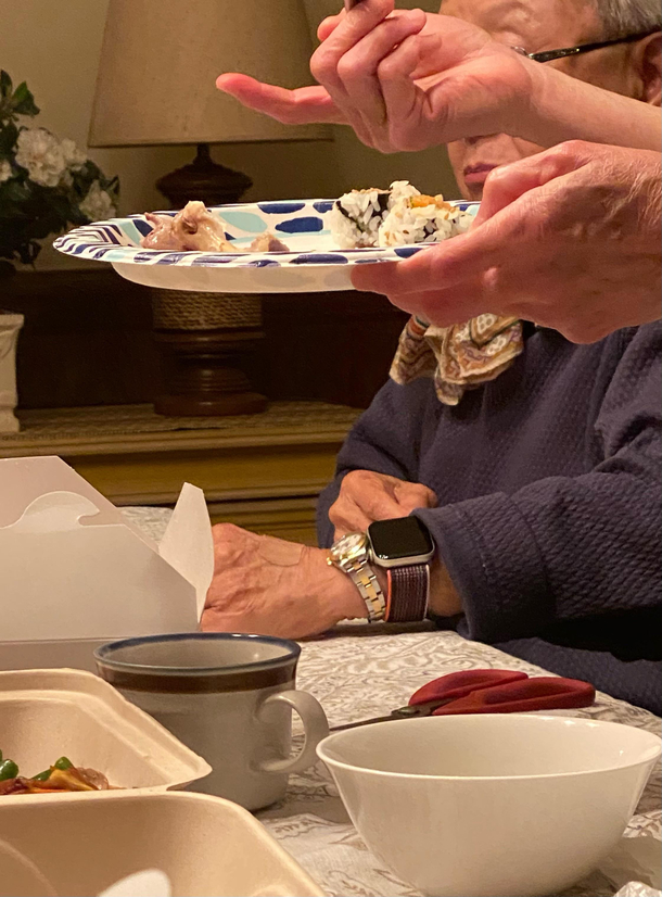 Grandma got an Apple watch but still insistent on sporting the Rolex