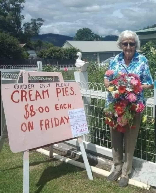 Grandma having a great sunday
