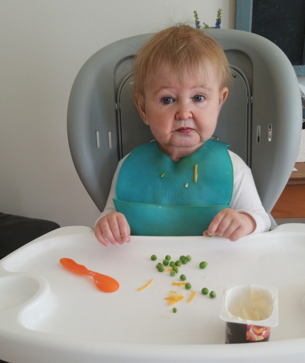Grandma wont eat her peas