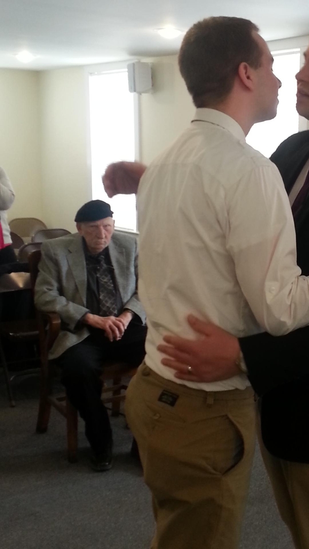 Grandpa was clearly thrilled to attend his first gay wedding yesterday