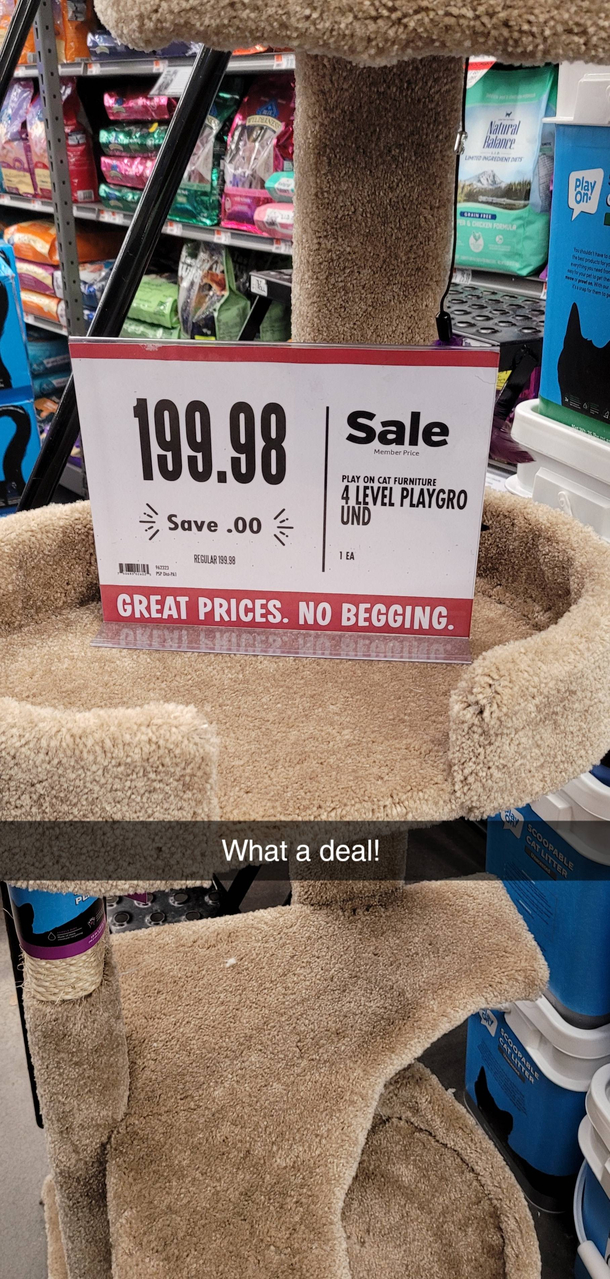 Great Savings No Begging