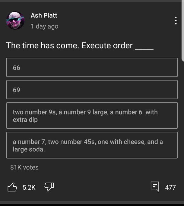 Great YouTube poll