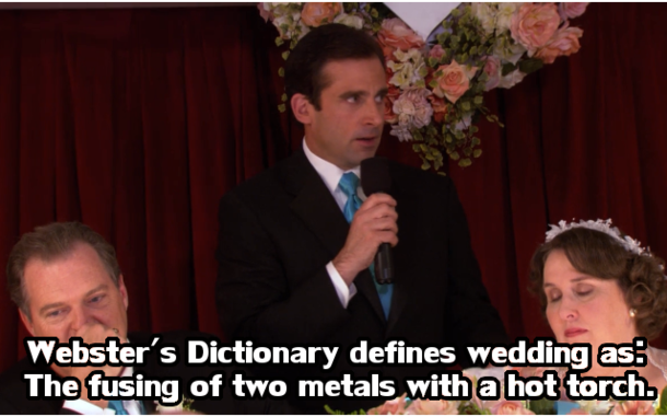 Greatest opening to a wedding speech