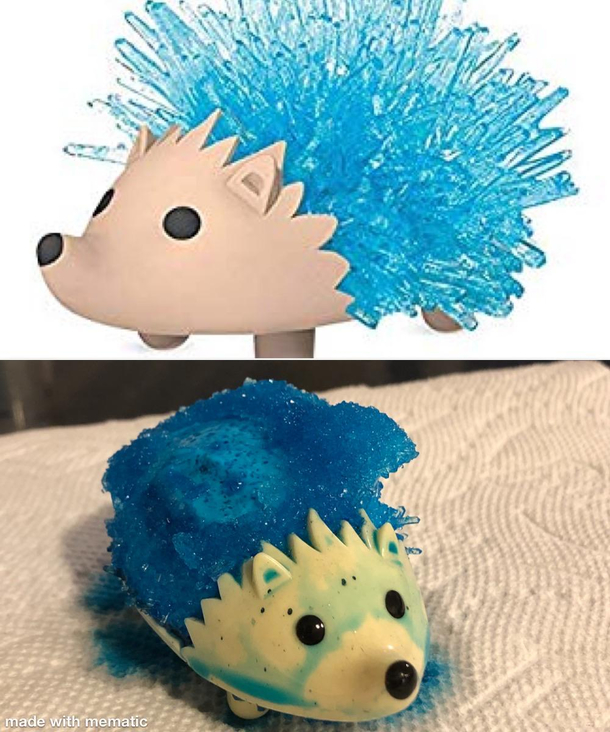 Growing crystal hedgehog