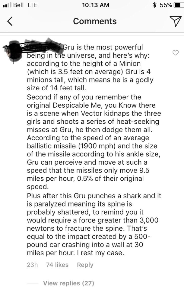 GRU IS OUR LORD