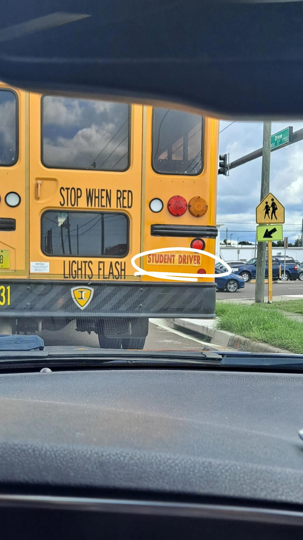 Guess the kids just drive themselves to school nowadays