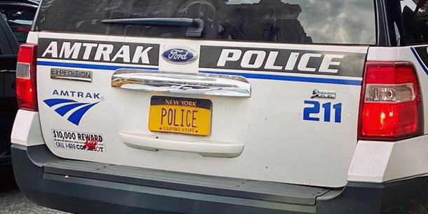 Guessing no one takes the Amtrak Police seriously because they have a vanity plate that says POLICE