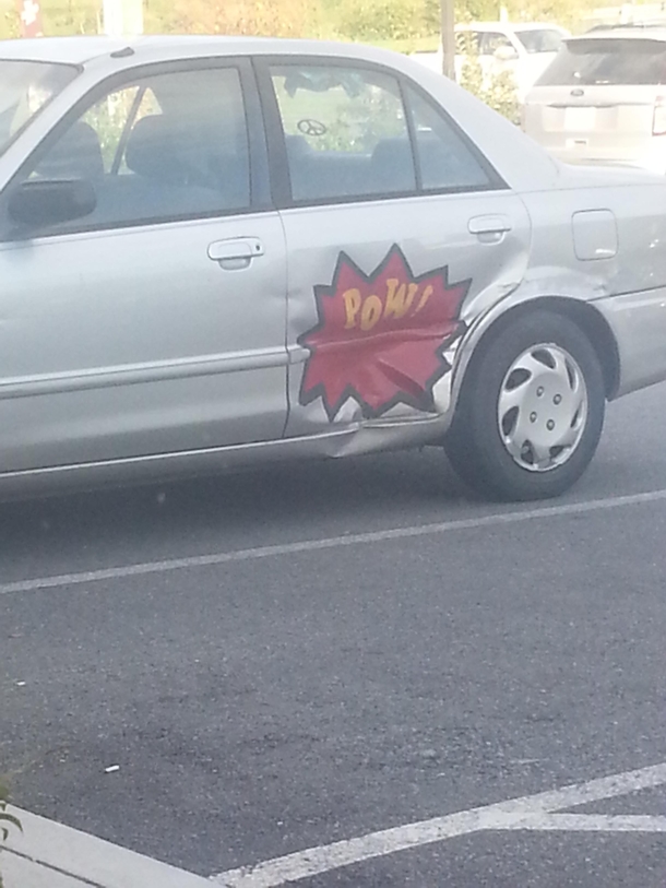 Guy fixes dent in his car