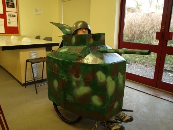 Guy in my school was confined to a wheelchair Great spirit for his dressing up