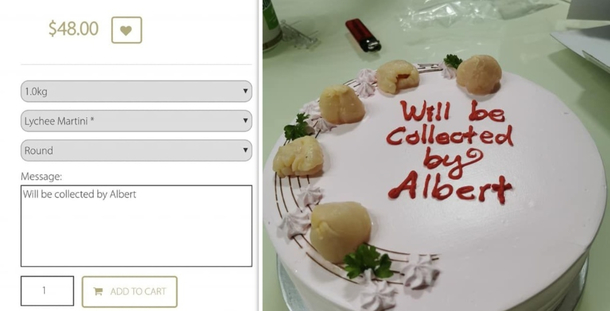 Guy orders birthday cake online for the first time