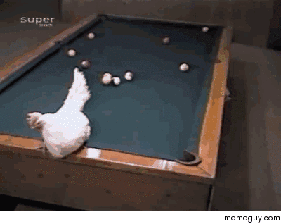 Guy plays Pool with his cock 