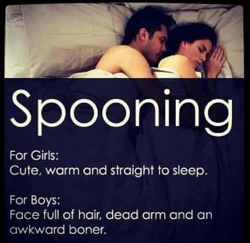 Guys have it rough being the big spoon