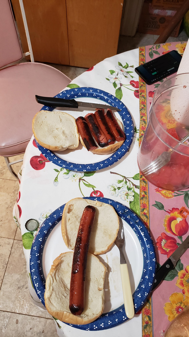 Had no hot dog buns and now my bf and I realize we are two very different people