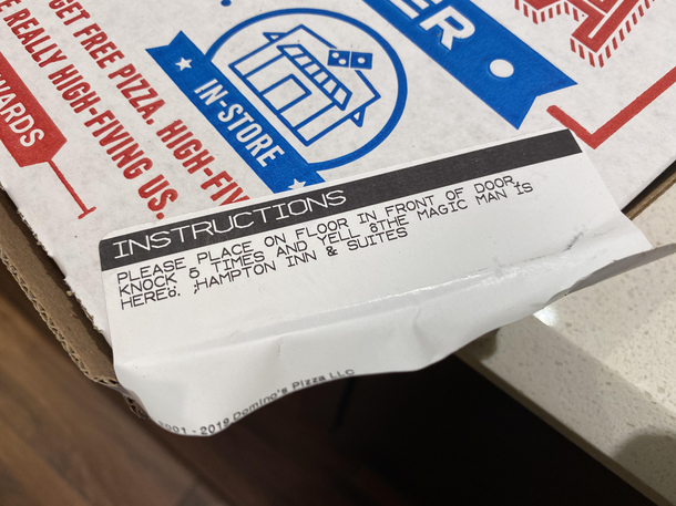 Had some fun with the Dominoes delivery