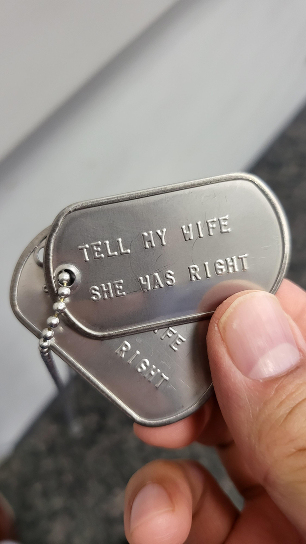 Had to test the tag machine at work
