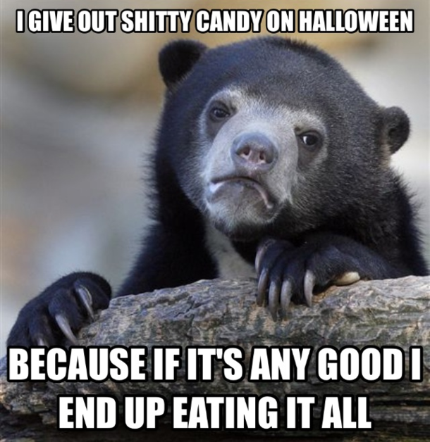 Halloween candy confession bear
