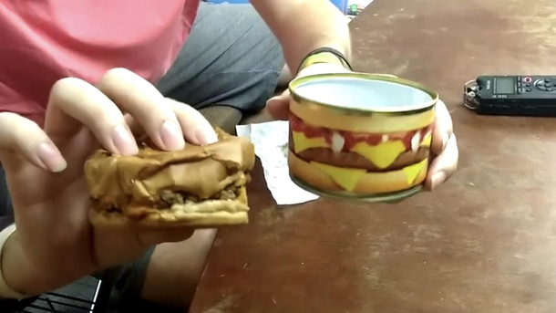 Hamburger in can