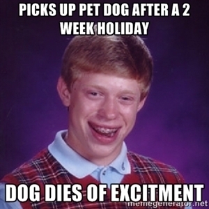 Happened to a friend The dog was so happy to see him