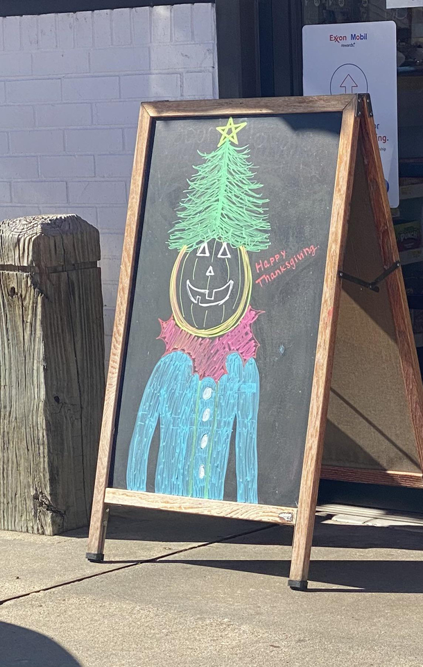 Happy Thanksgiving And Christmas and Halloweencourtesy of my local convenience store