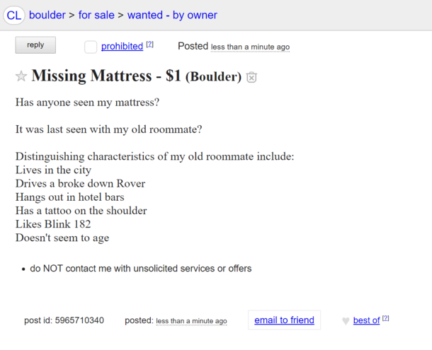 Has anyone seen my mattress