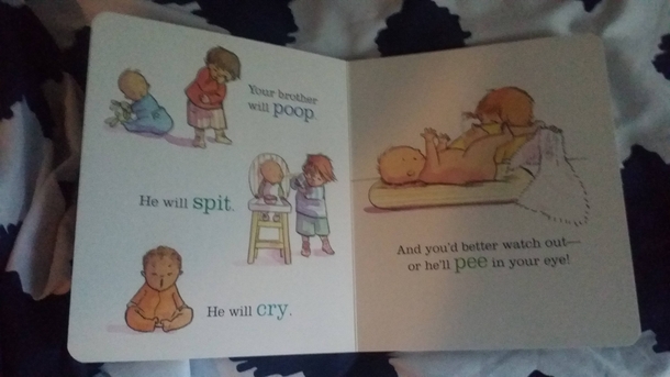 Having a baby boy soon and got this book for my  year old daughter It doesnt sugar coat things