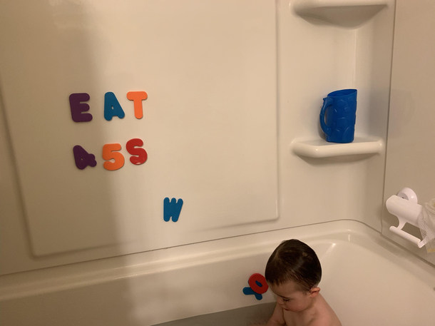 He can spell eat The other part is coincidence
