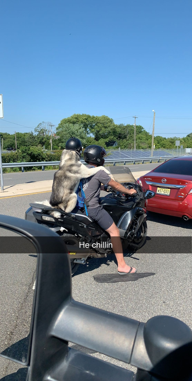 He chillin