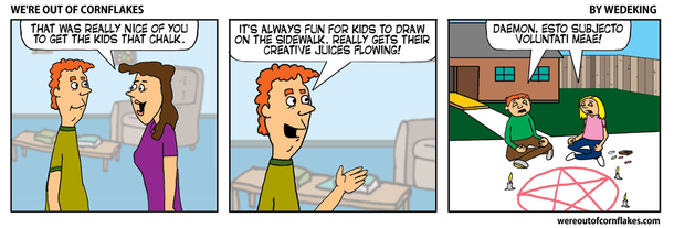 He got the kids some chalk