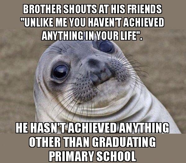 He had a smug voice on too