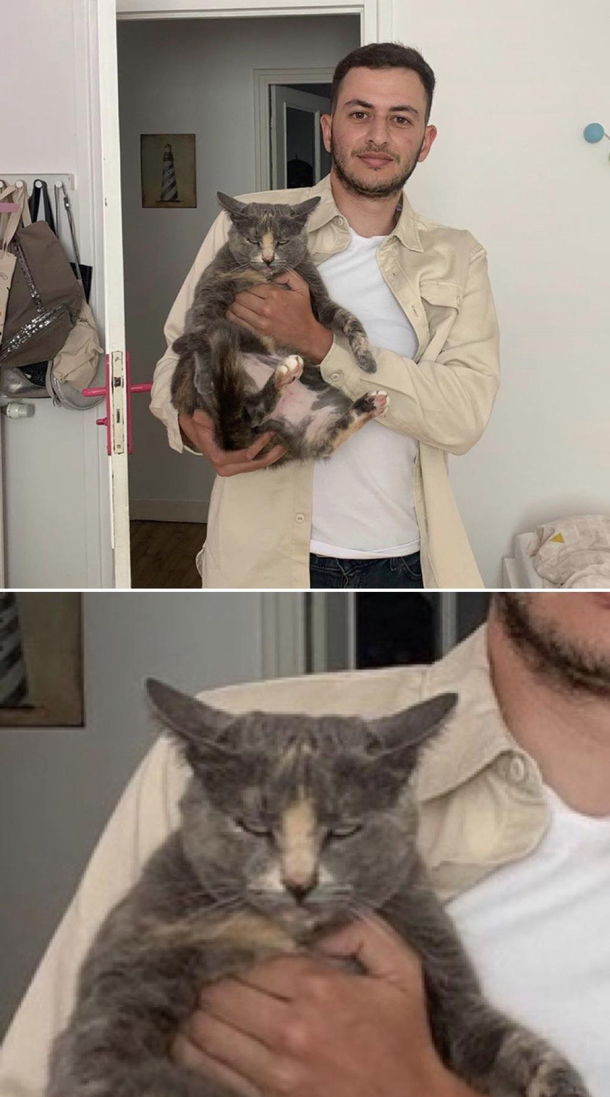 He sure is happy to take pictures